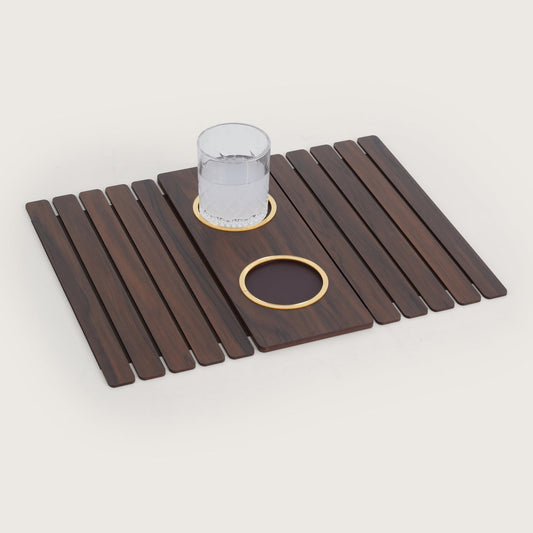 Contemporary Rigid Sofa Armrest Tray with Anti-Slip Center