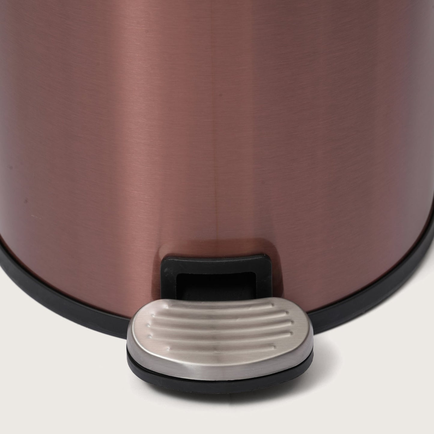 Rose Gold Stainless Steel Pedal Dustbin - Round Step Trash Can