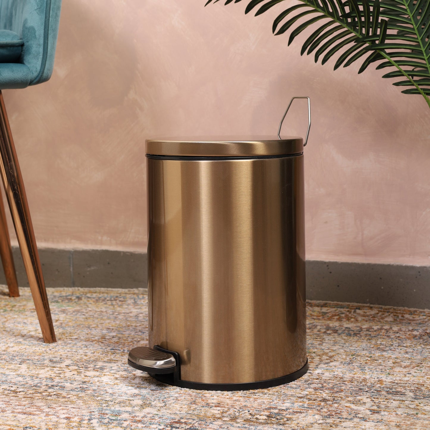 Pedal Ss Trash Can | Soft Close Dustbin | Gold