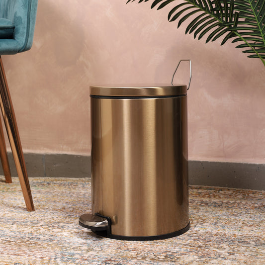 Pedal Ss Trash Can | Soft Close Dustbin | Gold