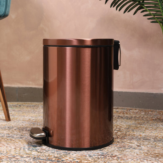 Pedal Ss Trash Can | Soft Close Dustbin | Rose Gold